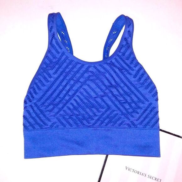 Victoria’s Secret Blue Seamless Stretch Unlined Sports Bra - Picture 1 of 3